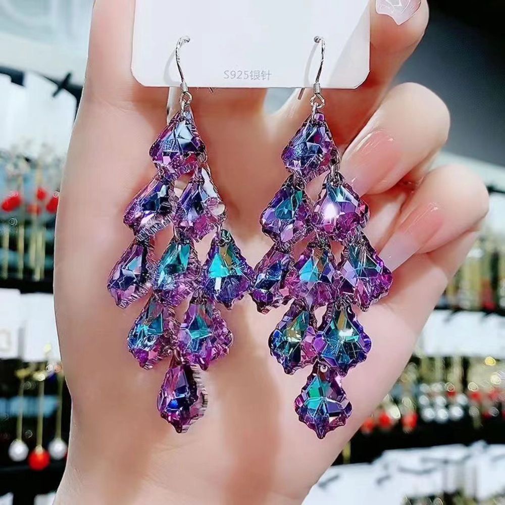 Khuyên tai Pinkdudu PD1004 dáng dài đính đá phong cách thời trang dành cho nữ