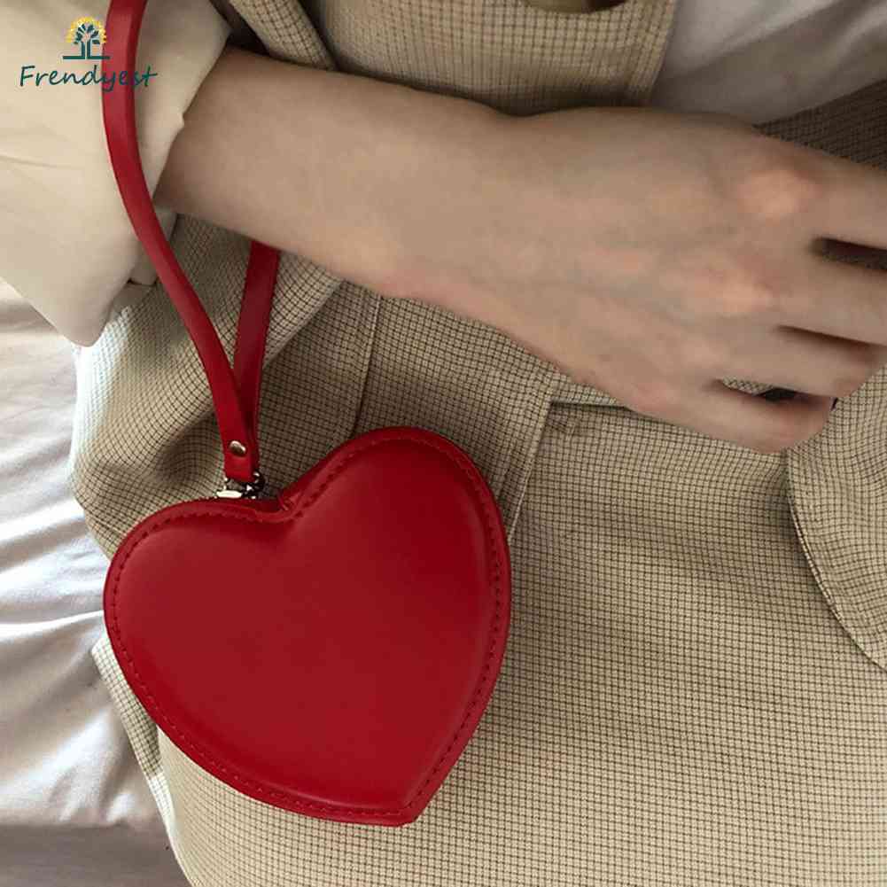 Ví da mini hình trái tim thời trang Hàn Quốc