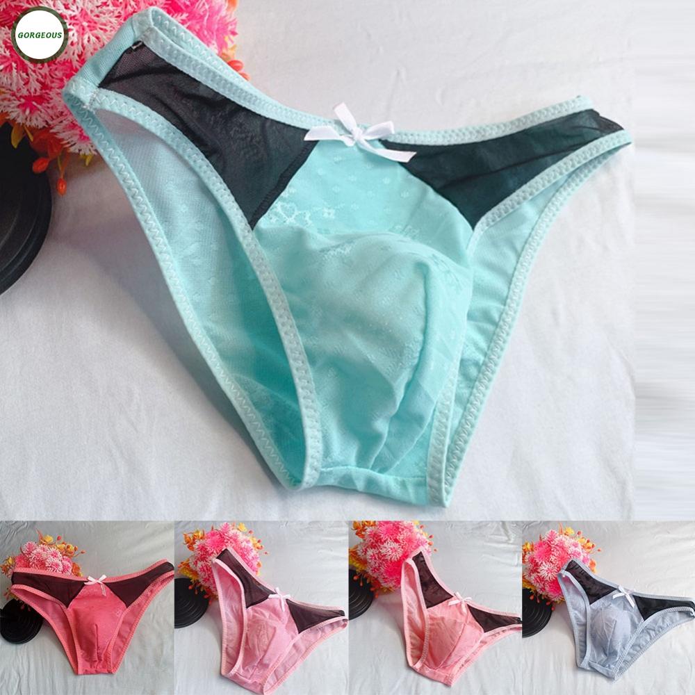 GORGEOUS~Underpants For Men Sissy Ultra-Thin Breathable Comfortable Jacquard Lace