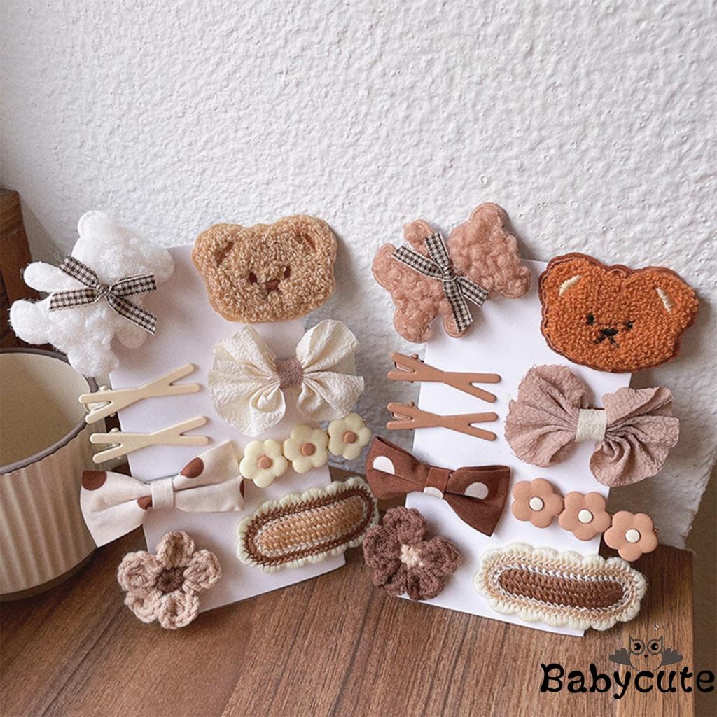 Set 9 Kẹp Tóc Hình Gấu Hoạt Hình Đáng Yêu Dành Cho Bé Gái