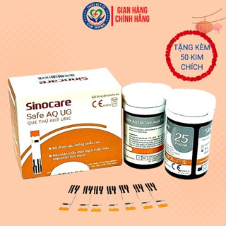 50 que thử Axit Uric cho máy Sinocare Safe AQ UG + Tặng 50 kim chích máu