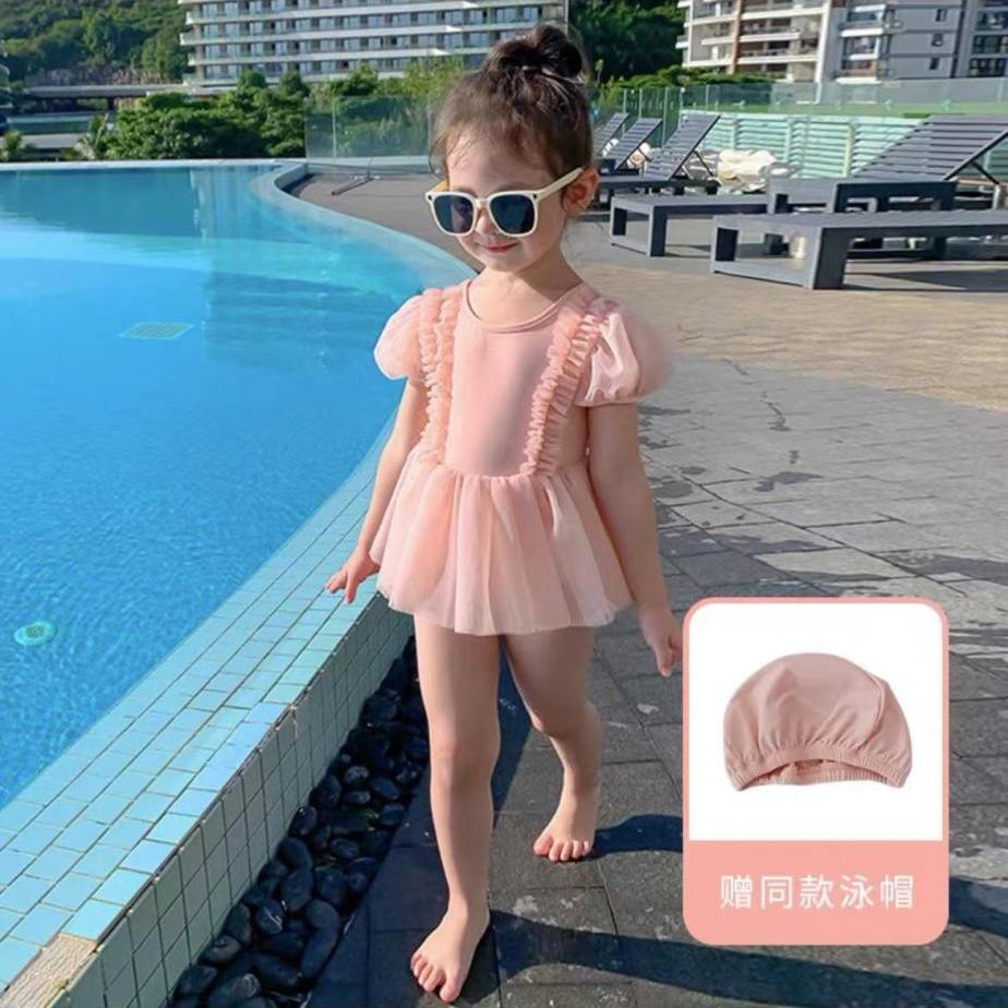 Bộ Đồ Bơi Dễ Thương Mau Khô Dành Cho Bé Gái