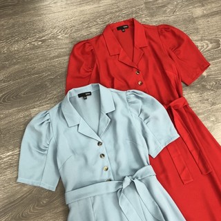 Đầm sơ mi Mixxo tay phồng