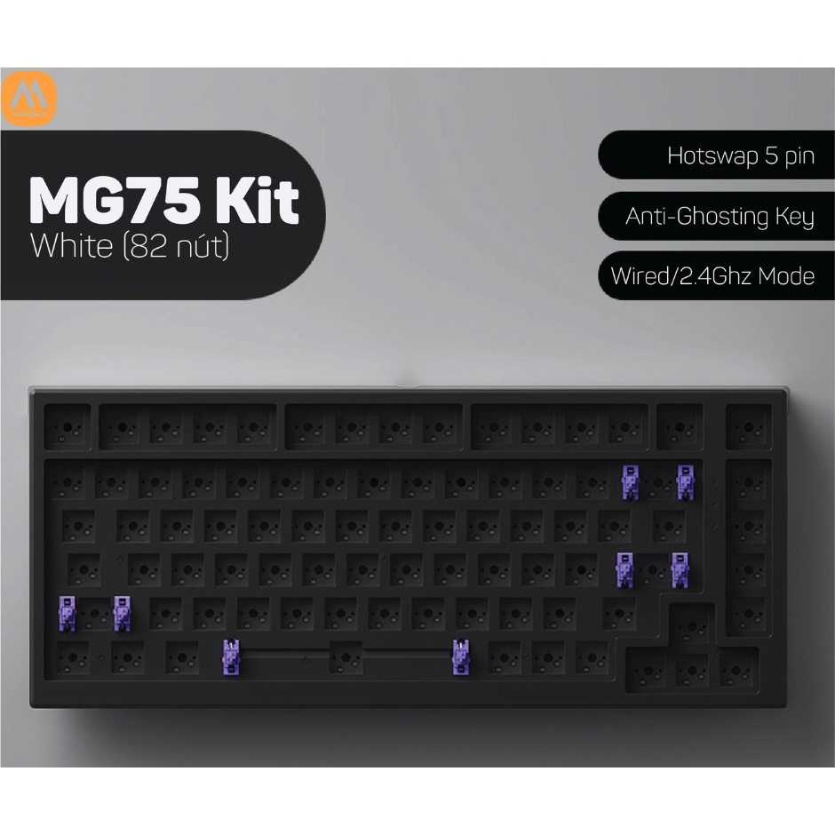 [HÀNG CHÍNH HÃNG] KIT bàn phím cơ MonsGeek MG75 Black (Dual Mode / Hotswap 5 pin) | BigBuy360 - bigbuy360.vn