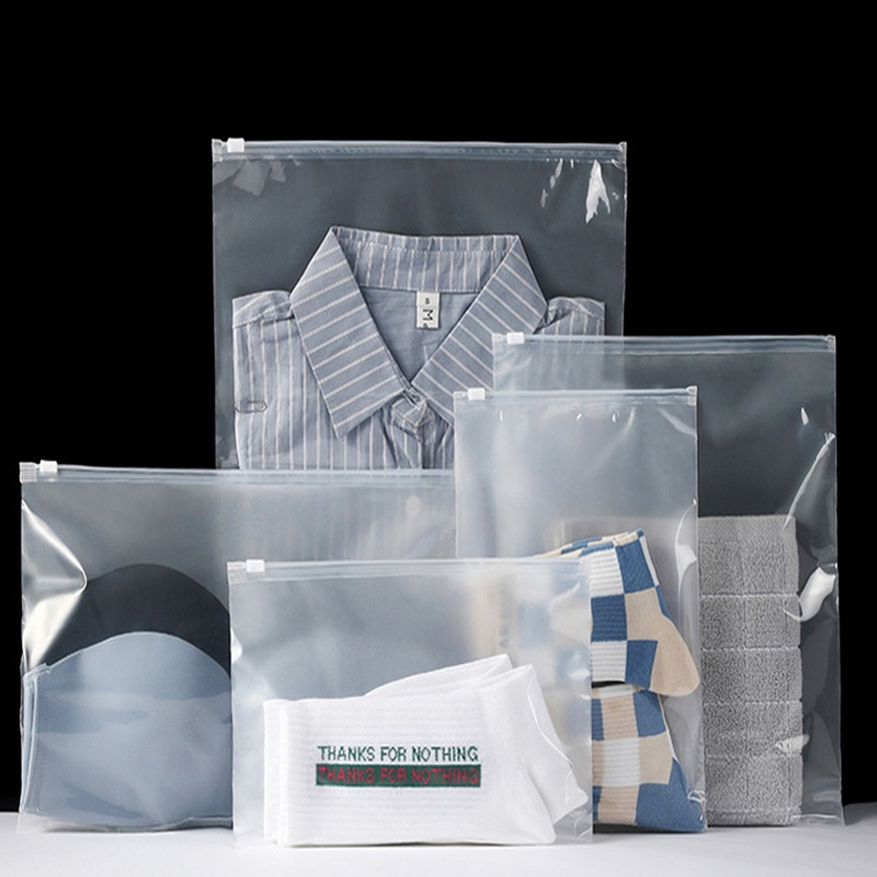 [Đặc trưng] Set 1 / 5 Túi Đựng Đồ Lót / Quần Áo Bằng PE Trong Suốt Đính Nơ / Màu Vàng In Họa Tiết Hoa Cúc Xinh Xắn Có Khóa Kéo Tiện Dụng