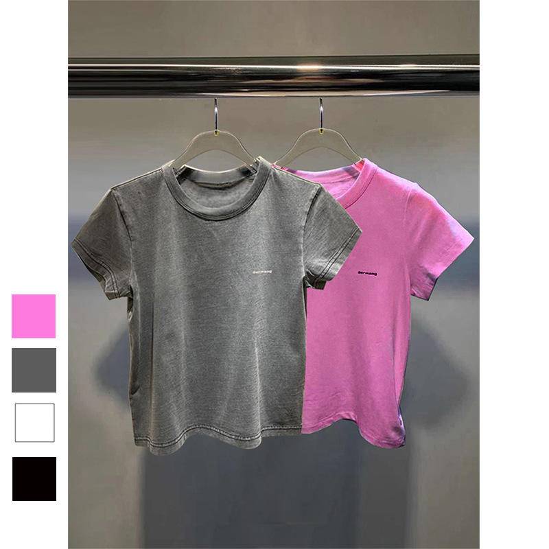 Aw Áo Thun cotton In logo Đã Giặt Mới