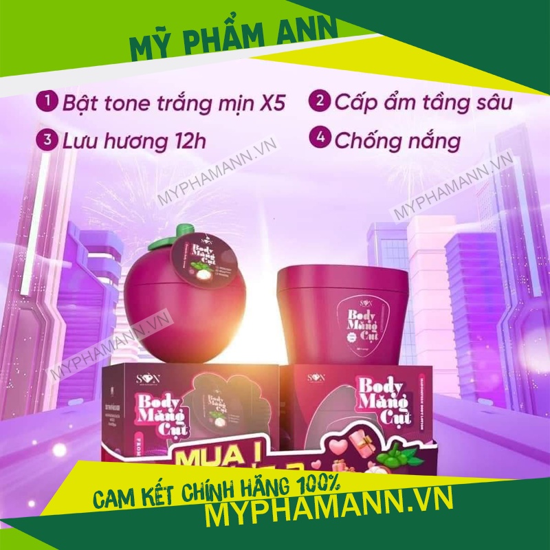 Kem Body Măng Cụt SON Cosmetic Chính Hãng 150gr - Tặng 1 Body