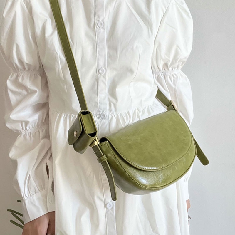 Mischa Túi Đeo Chéo Da PU Màu Trơn Phong Cách Đường Phố Đơn Giản Cho Nữ