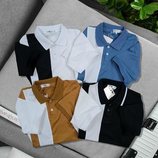 Áo polo nam-áo polo sọc kẻ đen trắng-áo phông có cổ