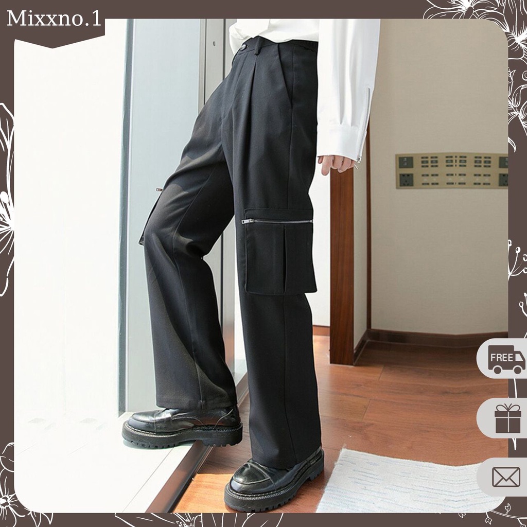 Quần Dài Nam Trơn Phối Khóa Túi Hộp Phong Cách Thể Thao Thời Trang Mixxno.1 QUAN NAM 138