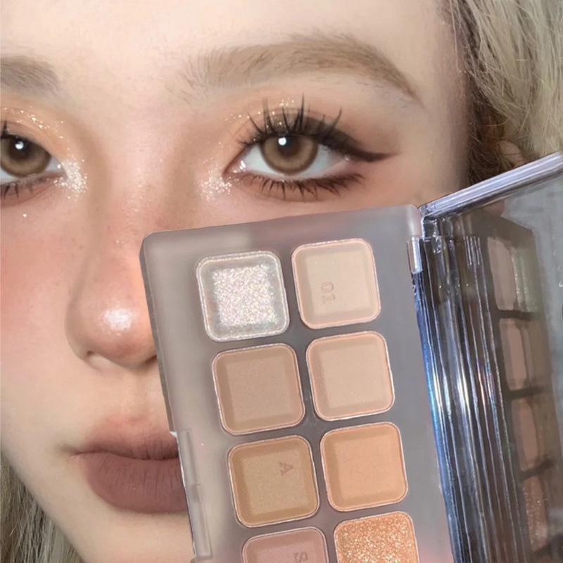 Bảng Phấn Mắt 10 Màu Lì / Nhũ Ngọc Trai Kháng Nước Chống Mồ Hôi Cho Người Mới Bắt Đầu