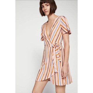Đầm wrap sọc BCBG Kami