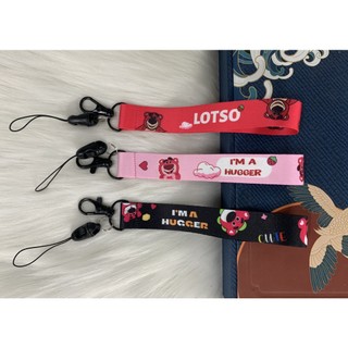 Dây móc khóa gấu dâu lotso, dây móc khóa hugger