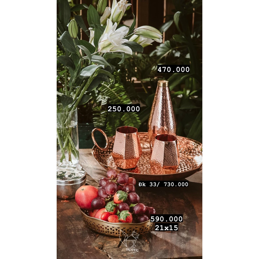 Khay tròn 2 tay cầm