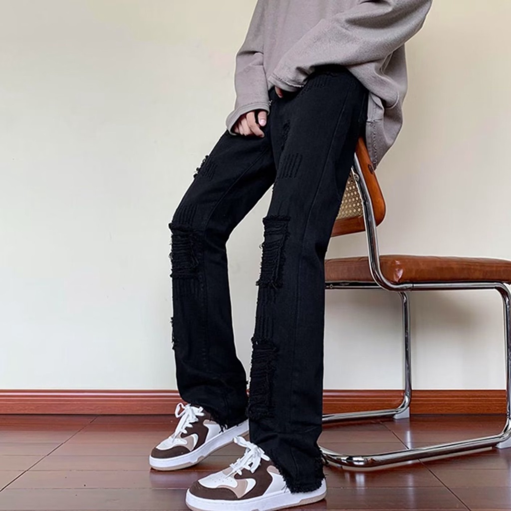 Quần jean ống suông Thiết Kế Trẻ Trung Giản Dị Thời Trang Dành Cho Nam