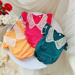 Body cho gái bé sơ sinh đến 18 tháng kiểu cổ ren vải kate lụa