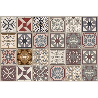 Decal Dán Bếp GẠCH BÔNG NÂU CỔ ĐIỂN - Kích thước: (40x60)cm (Đổi mẫu)