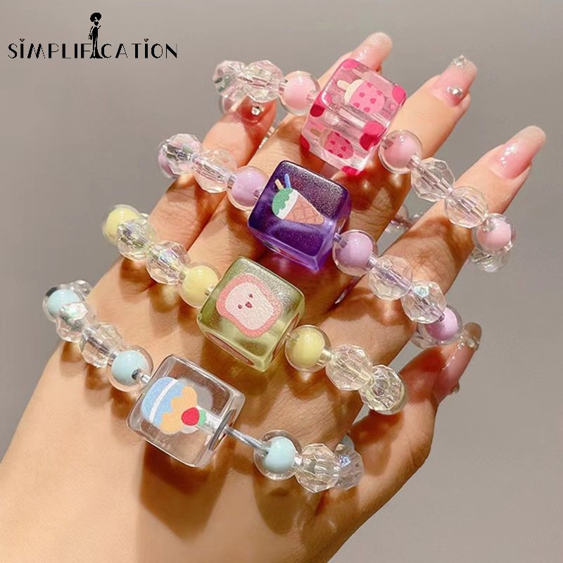 Dây Buộc Tóc Co Giãn Trong Suốt Hình Cây Kem Dễ Thương