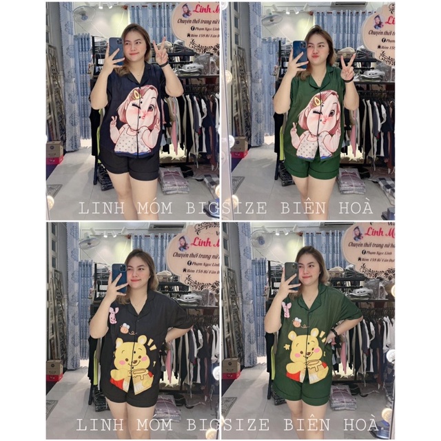 PIJAMA ĐÙI LỤA XƯỚC HÌNH BIGSIZE