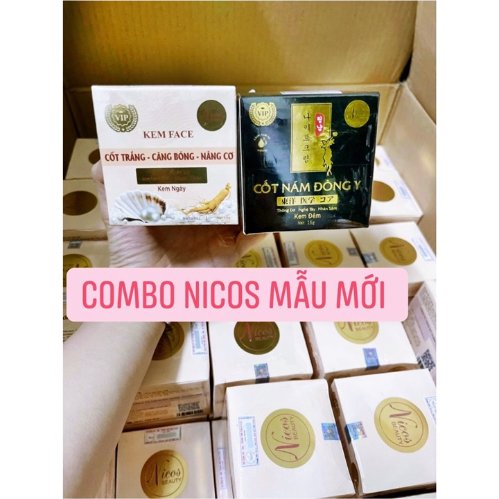[Sỉ-Rẻ] (MẪU MỚI 15G) Bộ Kem Face Cốt nám Đông Y Nlcos + Kem Cốt trắng nâng cơ Nlcos – HV816 [Lẻ-Sỉ]