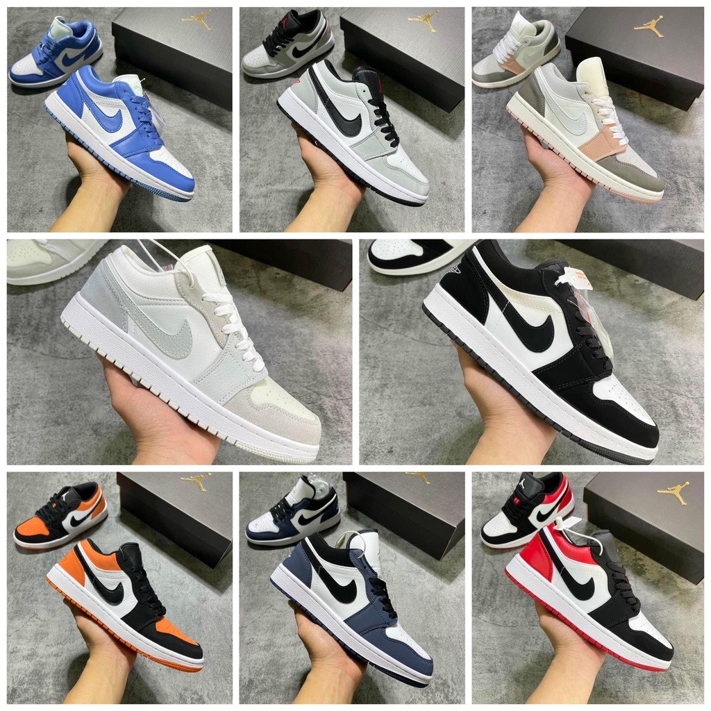 Giày thể thao Jordan panda JD 1 thấp cổ đen trắng, Giày air Jodan 1 high panda cổ thấp nam nữ dễ phối đồ Full Box Bill