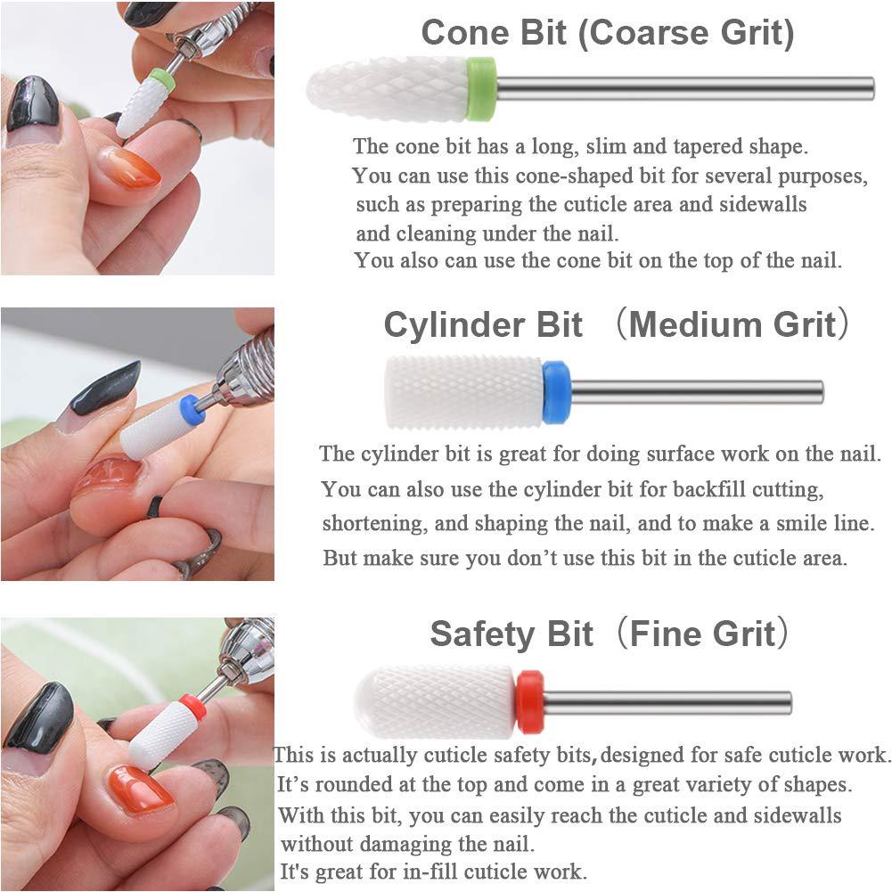 Bộ 5 Đầu Mài Móng Tay Bằng Gốm Sứ  đầu mài nail