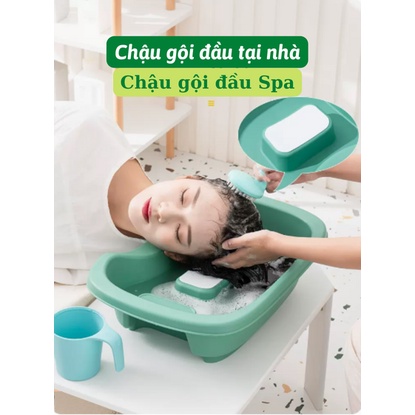 Chậu gội đầu tại nhà - Chậu gội đầu Spa ôm cổ chống mỏi, có vòi thoát nước tiện dụng
