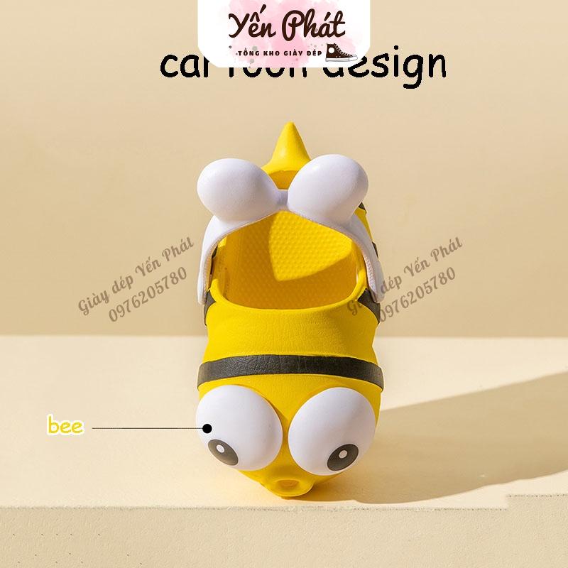 Dép EVA Chống Trượt Họa Tiết Chú Ong Hoạt Hình Thời Trang Mùa Hè Xinh Xắn Cho Bé Size 18-23 MS9015