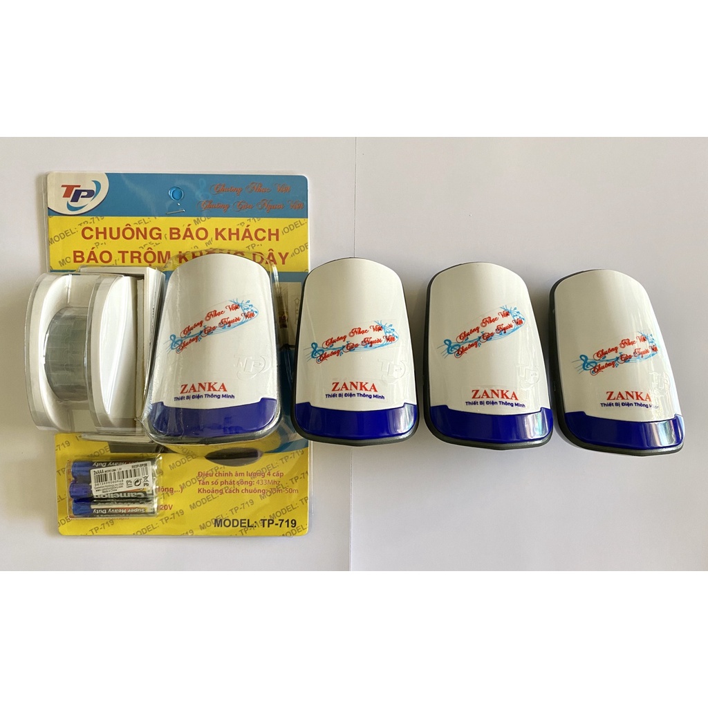 Chuông báo khách cảm ứng không dây TP-719 + Kèm Pin CHUÔNG NHẠC VIỆT CHUÔNG CỦA NGƯỜI VIỆT