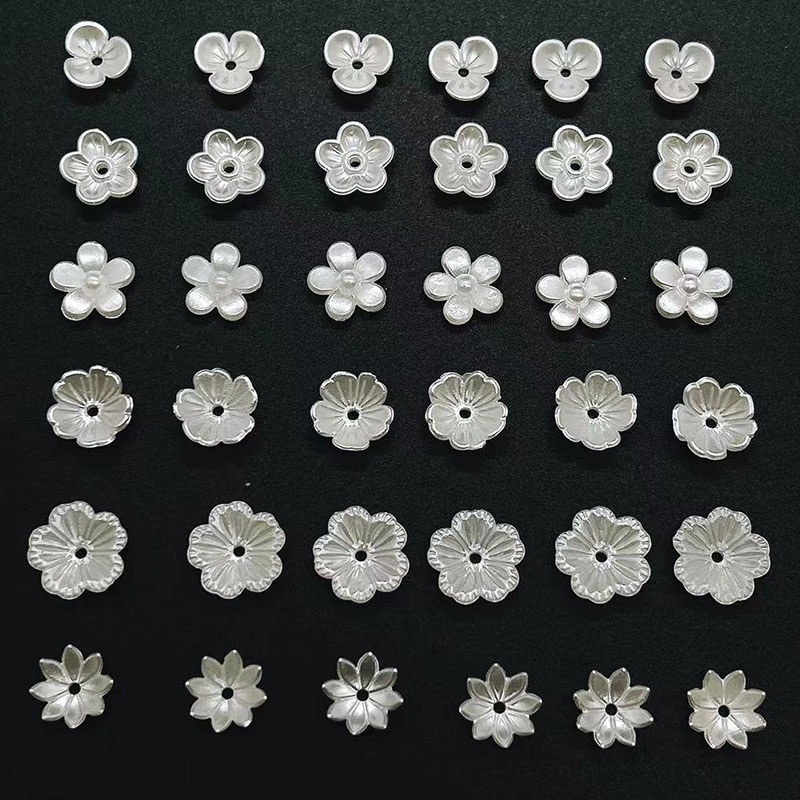 Bộ 50 Hạt Xỏ Lỗ Hình Hoa Nhiều Màu Sắc Bằng Acrylic Dùng Để Làm Trang Sức Diy