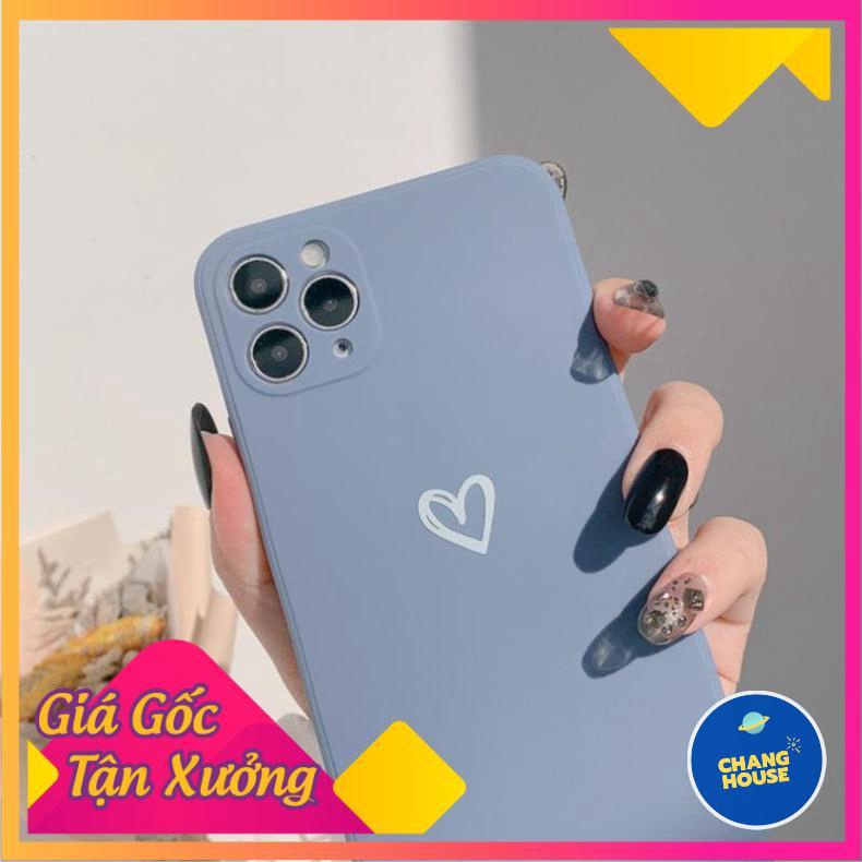Ốp Lưng Silicon Màu Bảo Vệ Camera Heart