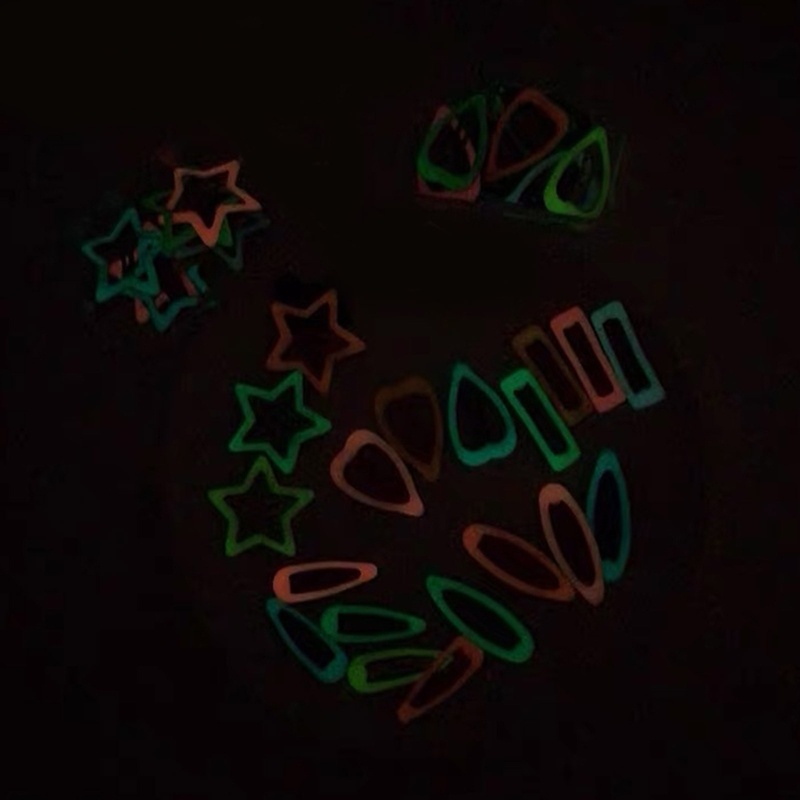 Kẹp Tóc Hình Ngôi Sao Nhiều Màu Sắc Y2k Màu Dạ Quang Cho Nữ