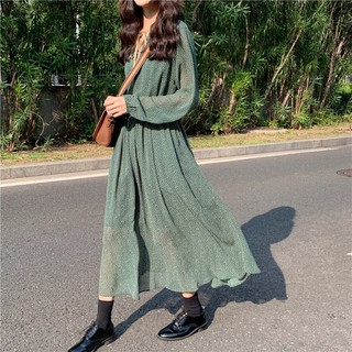 [ORDER] Váy chấm bi dáng dài Vintage Bigsize M-4XL Hàn Quốc