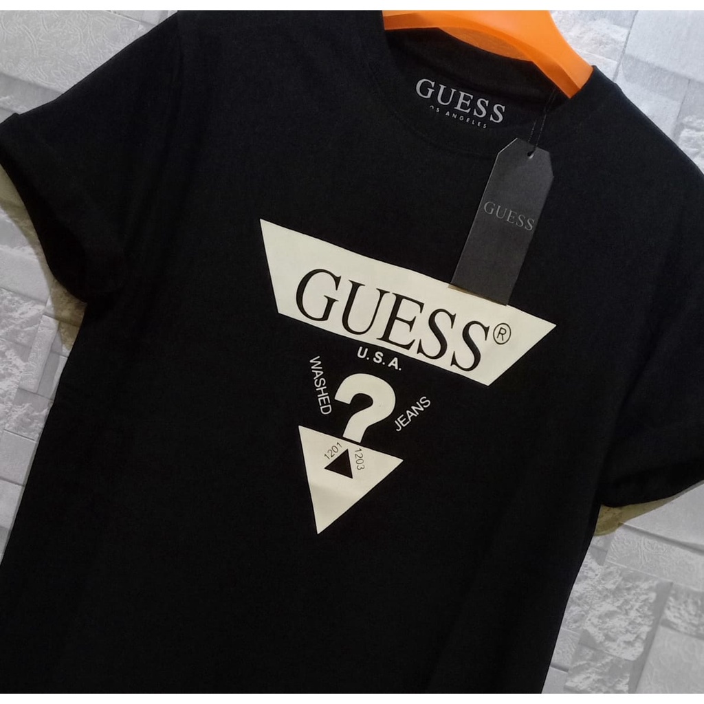 Áo Thun cotton Ngắn Tay In Chữ Guess Thời Trang Mùa Hè Cho Nam Và Nữ