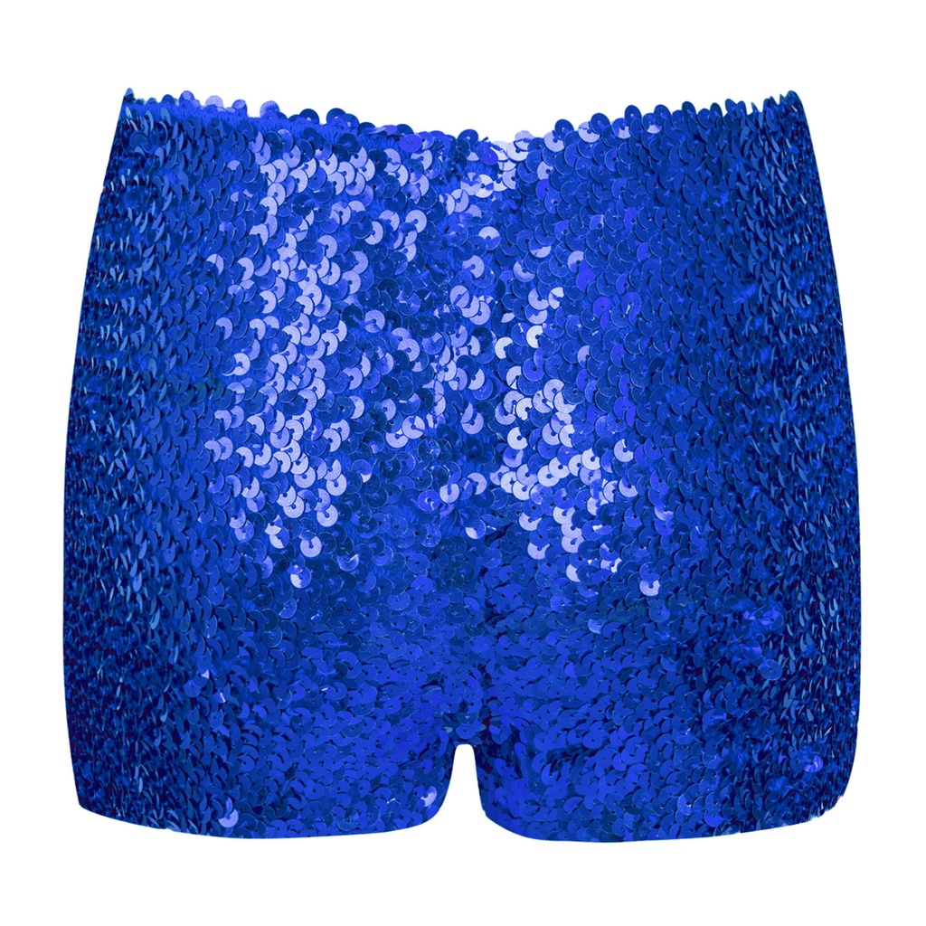 Quần Short Co Giãn Tốt Màu Trơn Đính Sequin Lấp Lánh Thời Trang Cho Bé Trai Và Gái