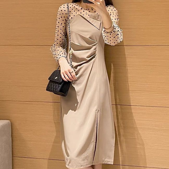 Sandal Cao Gót Hở Ngón Màu Nude Thời Trang Mùa Hè Mới 2023 Cho Nữ