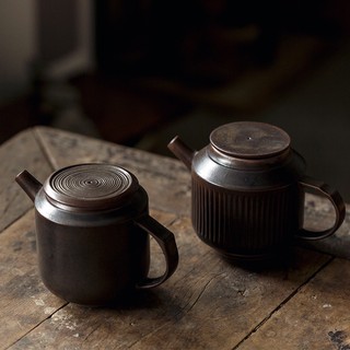 Cốc uống cà phê 650ml màu đen phong cách retro