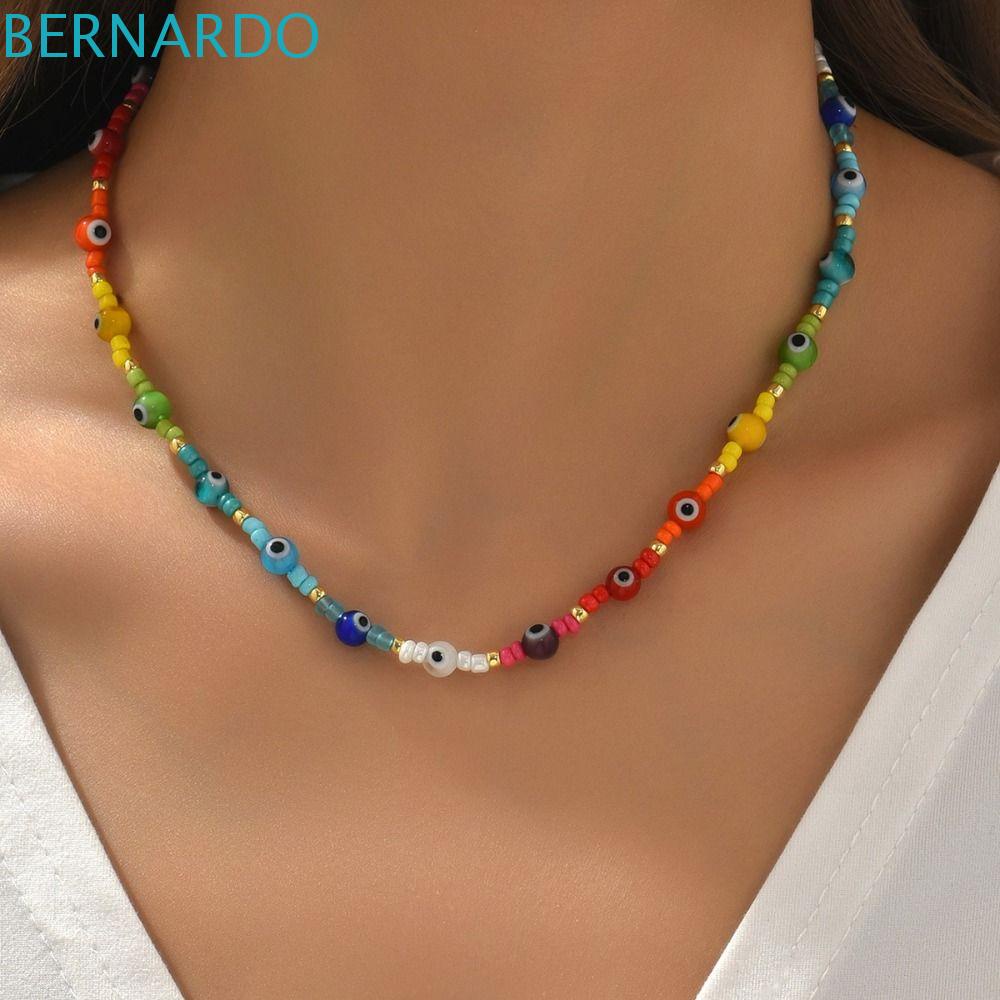 Vòng cổ Hạt Acrylic Hình Mắt Quỷ Phong Cách Bohemian Thời Trang Cho Nữ