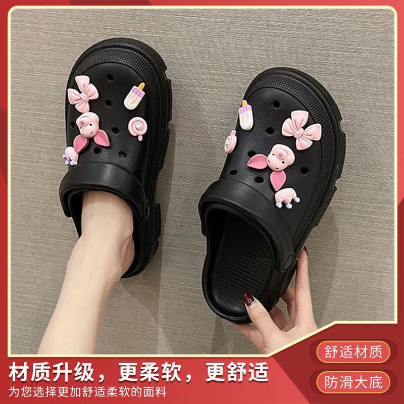 Dép Quai Ngang Đế Xuồng Họa Tiết Sesame Street Dễ Thương Cho Nữ crocs dép bánh mì nữ