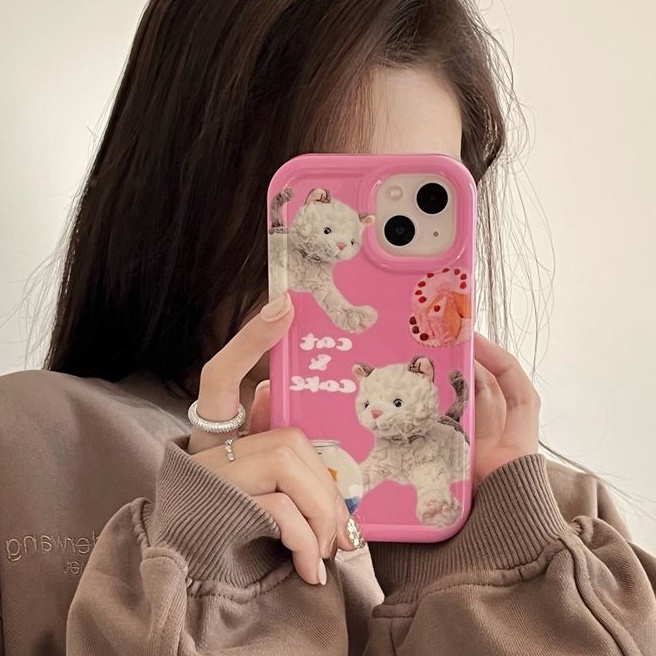 Ốp Điện Thoại Silicon TPU Mềm Trong Suốt Chống Sốc In Hình Mèo Hồng Cho IPhone 14 13 11 12 Pro XS Max X XR 7 8 Plus