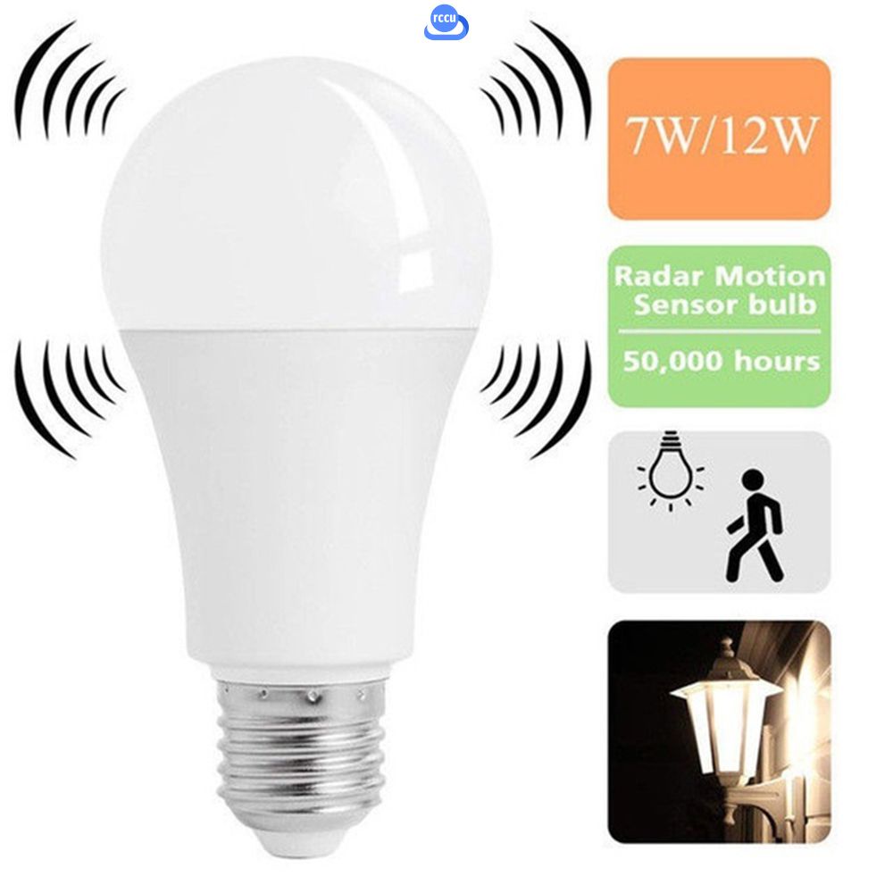 1 Chiếc Bóng Đèn Led Cảm Biến Thông Minh Màu Trắng E27 Đèn Cảm Ứng Tự Động Rccu