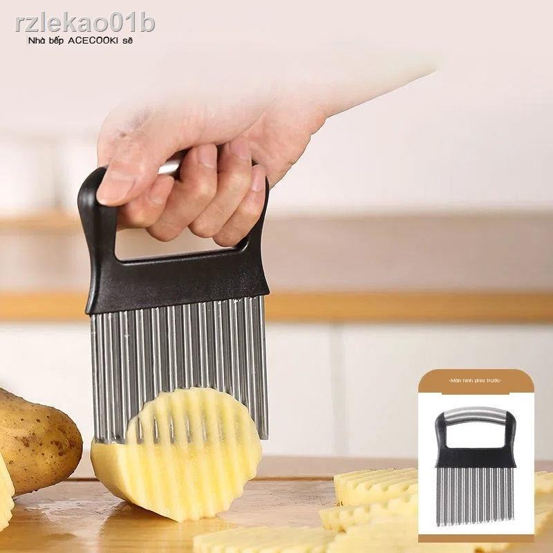 ◕ ✎♨▪ACECOOK rau củ cắt thương mại răng sói khoai tây sóng nhà dày sâu hạt khoai tây Langya lạ mắt khoai tây chiên dao