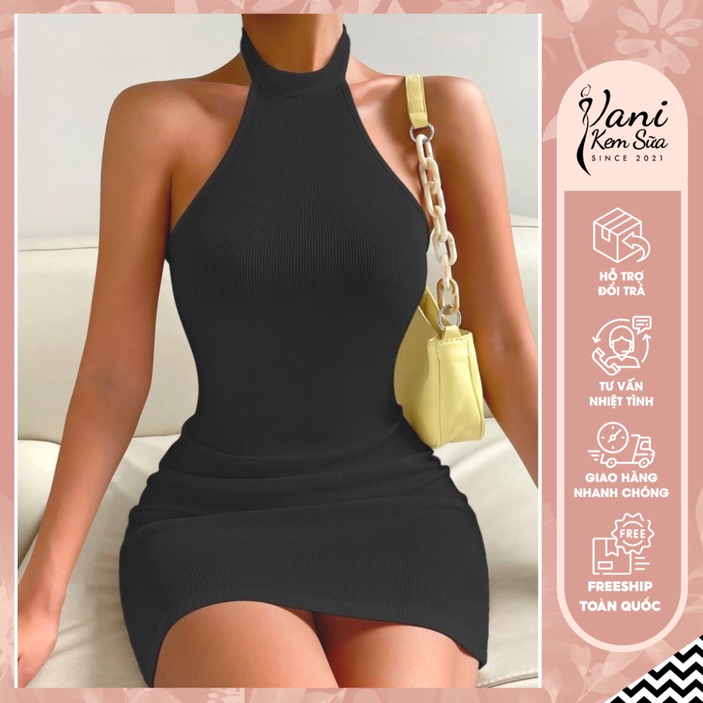 Váy body vai cut out sexy phong cách cá tính, sành điệu - Free size dưới 55kg - Vani House
