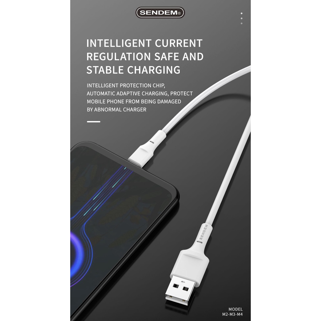Cáp dữ liệu Sendem M4 5A sạc nhanh thông minh
