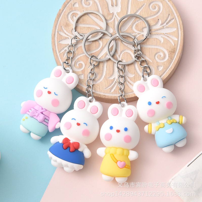 Móc Khóa Nhựa PVC Mềm Hình Búp Bê Hoạt Hình Ba Chiều 2.5cm