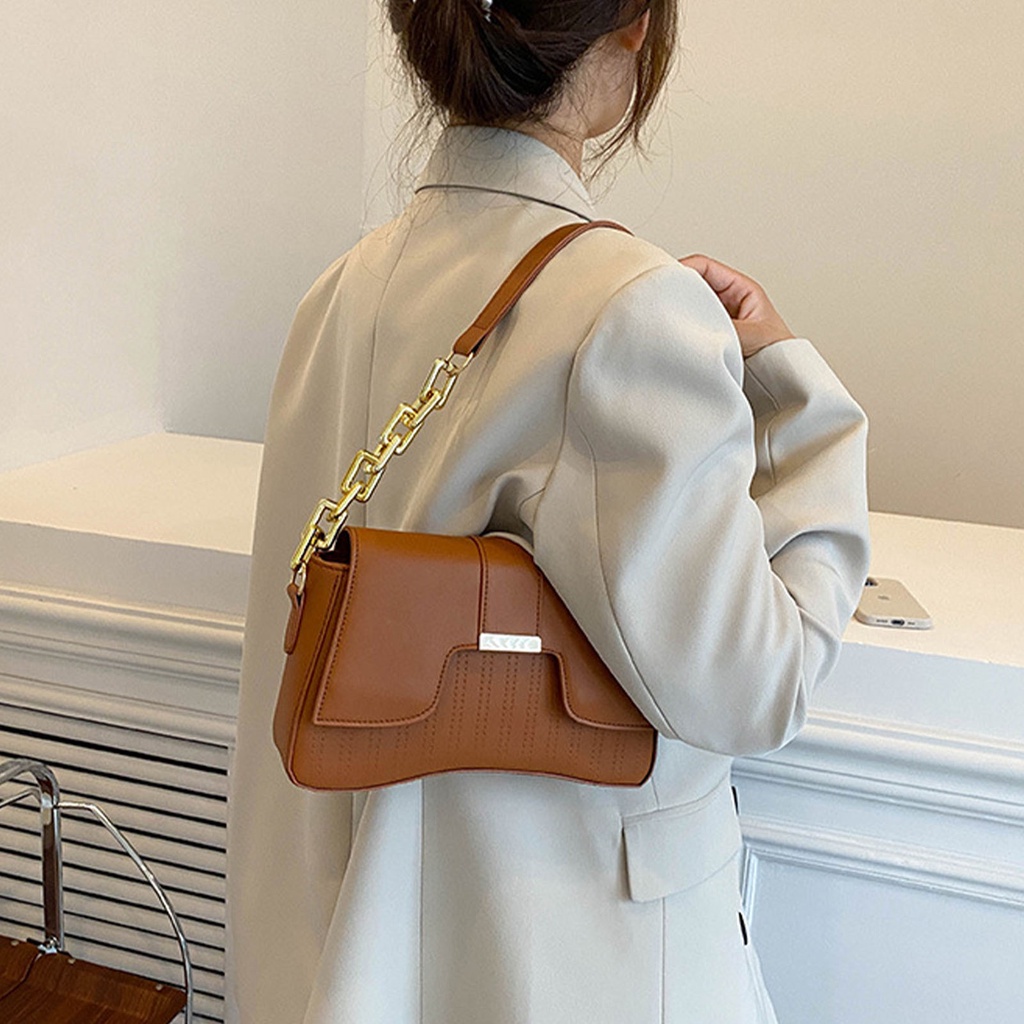 Có thể bán buôn Túi xách PU Đơn giản Công suất lớn đeo vai hình vuông nhỏ đa năng hợp thời trang để mua sắm tại nơi làm việc Ilikebag Hàng giao ngay