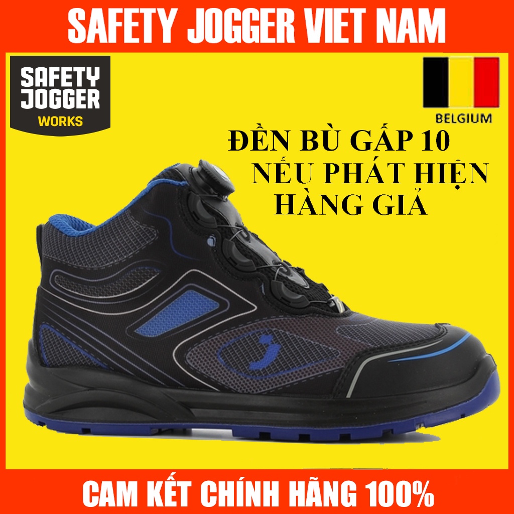 Giày Bảo Hộ Lao Động Safety Jogger Cador S1P Mid TLS Cao Cổ Khóa Nút Vặn Tiện Lợi