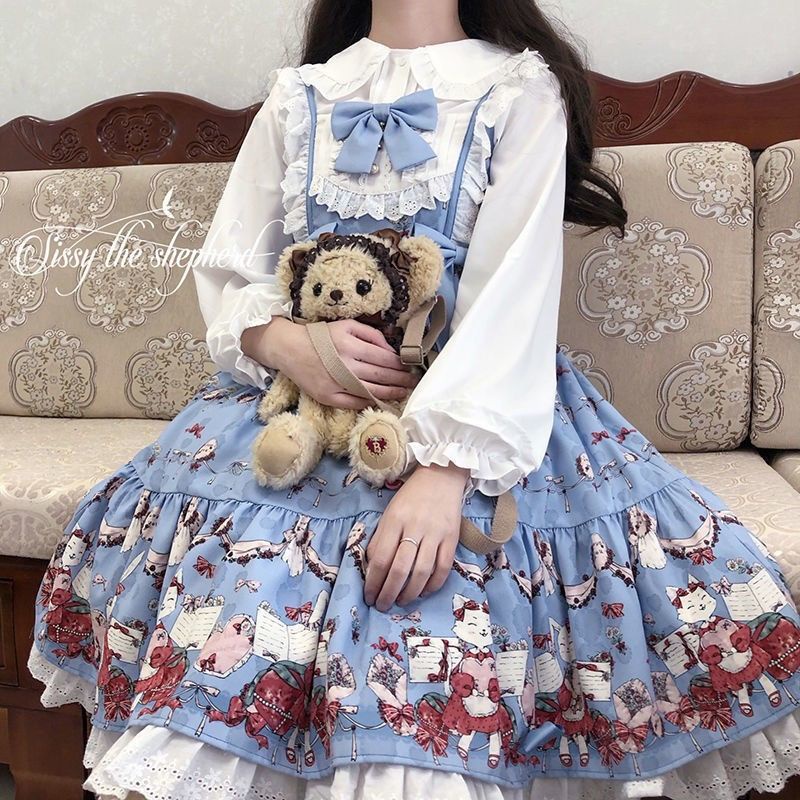 Áo Sơ Mi Tay Dài Phồng Cổ Búp Bê Phong Cách Lolita Nhật Bản Ngọt Ngào Cho Bạn Gái