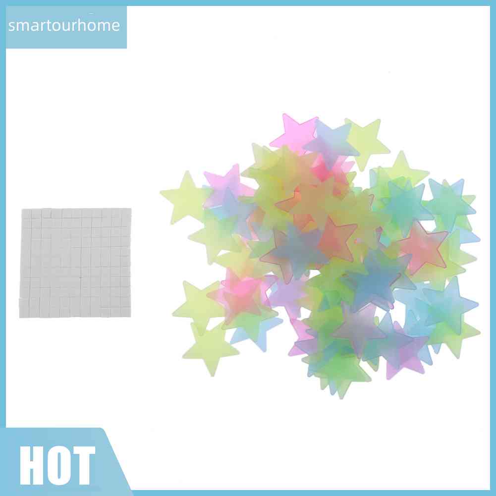 Mới Bộ 100 Ngôi Sao Dạ Quang Dán Trang Trí Tường