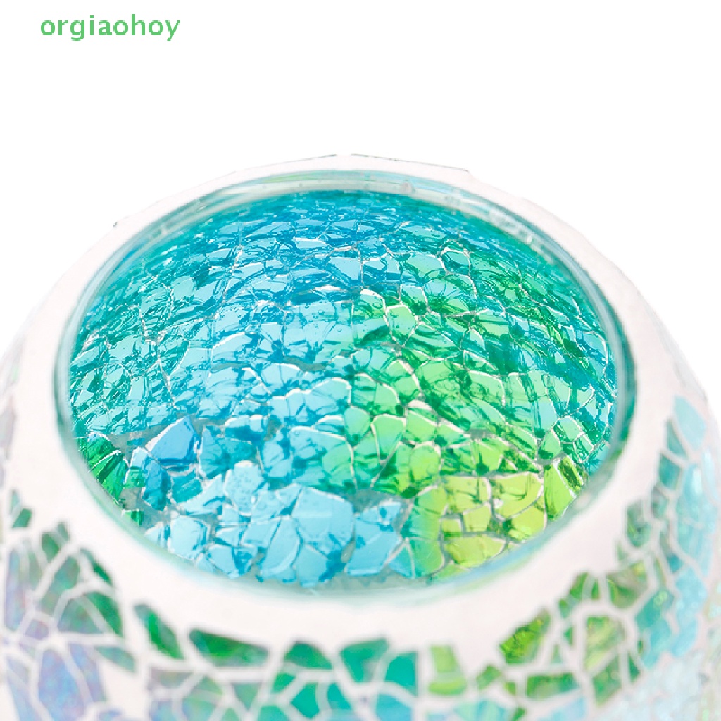 Giá Đỡ Đèn Trà Bằng Thủy Tinh Phong Cách Mosaic Độc Đáo Trang Trí Nhà Cửa